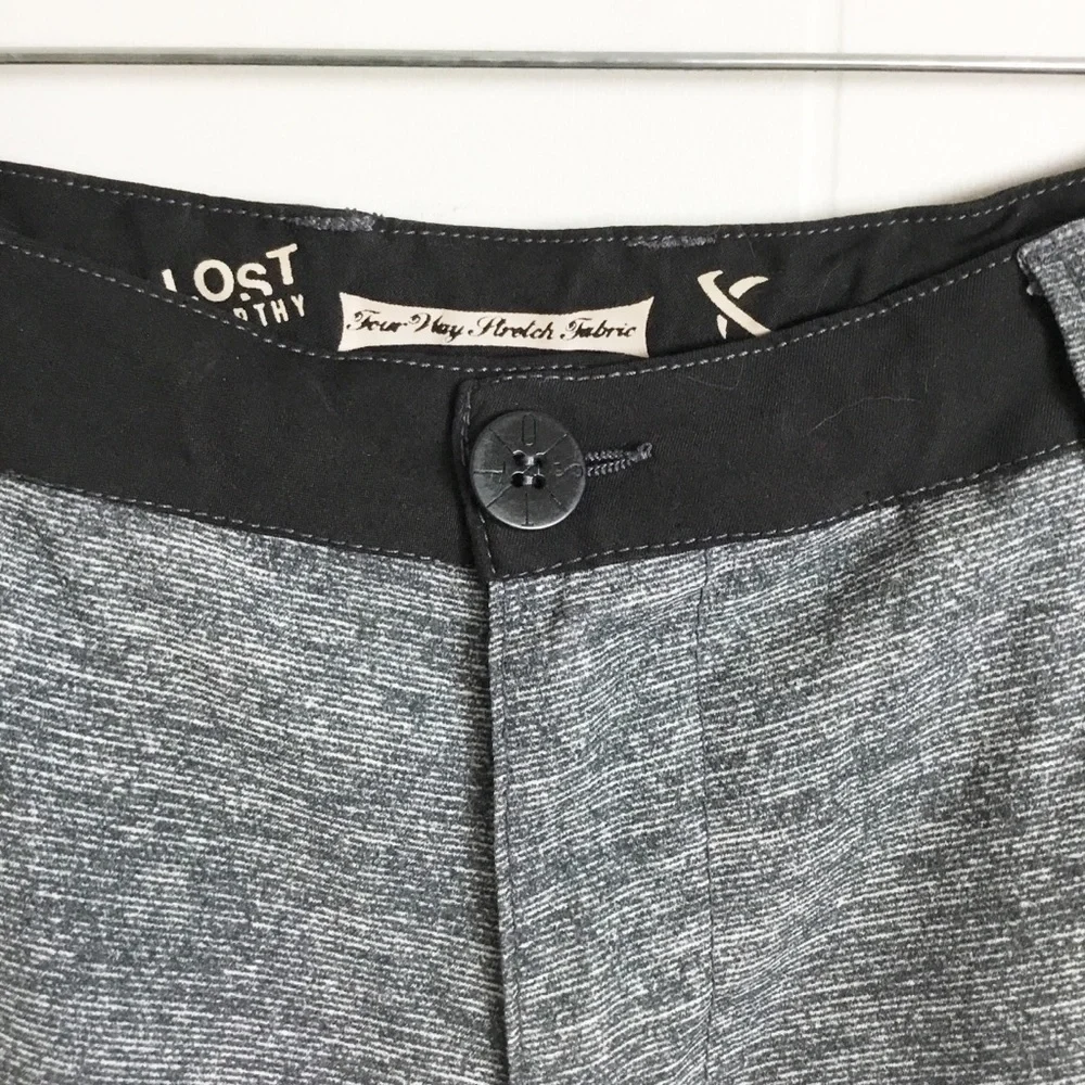 Lost Seaworthy Mens Swim Trunks Size 33 Black & Gray